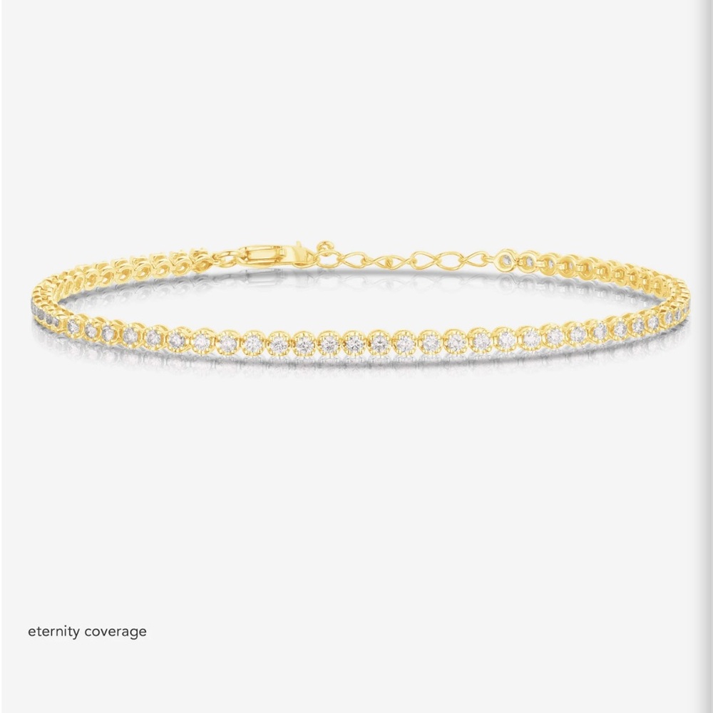 Ring Concierge mini diamond tennis bracelet eternity gold - Picture 3 of 3